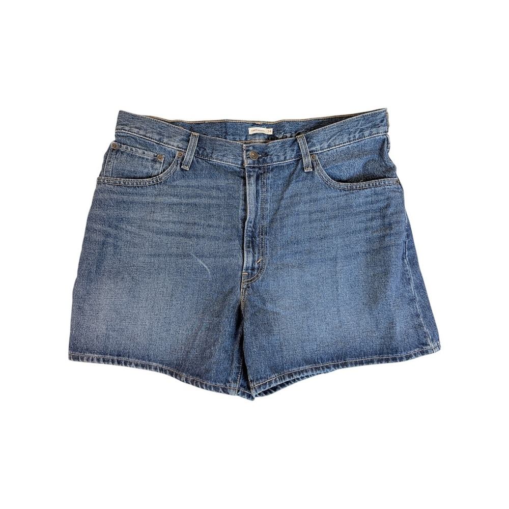 Levi's Cinch Shorts Women 34 Blue High Rise Denim Cotton 003K1-0000